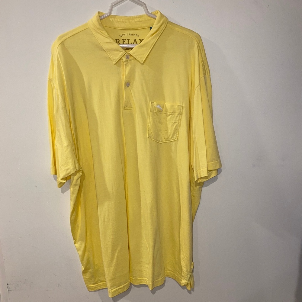 Tommy Bahama Relax Yellow Pocket Polo